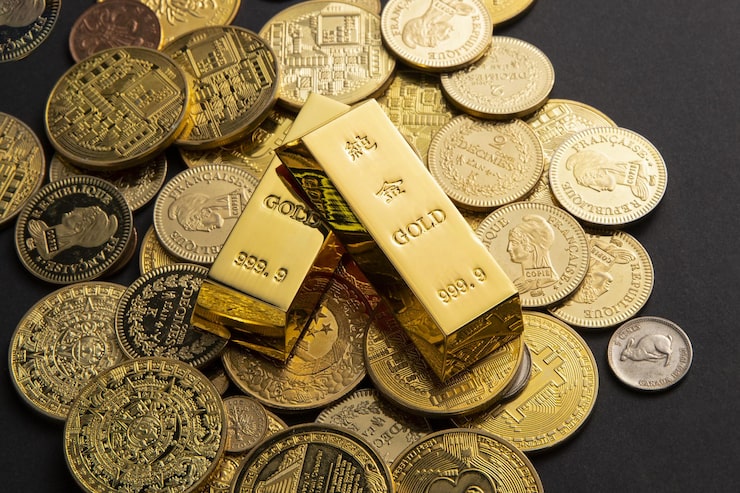 24K 999.9 gold coins and bars treasure